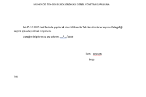 OLAĞANÜSTÜ GENEL KURUL TOPLANTISI İLANI